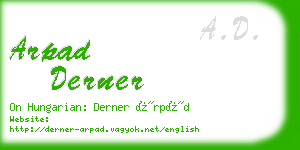 arpad derner business card